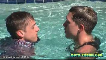 Chris and Ryan fucked and piss in the pool